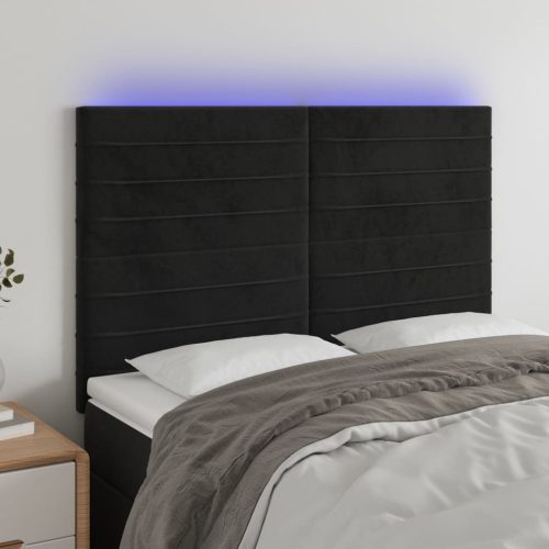 vidaXL fekete bársony LED-es fejtámla 144x5x118/128 cm