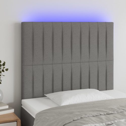 vidaXL sötétszürke szövet LED-es fejtámla 80x5x118/128 cm