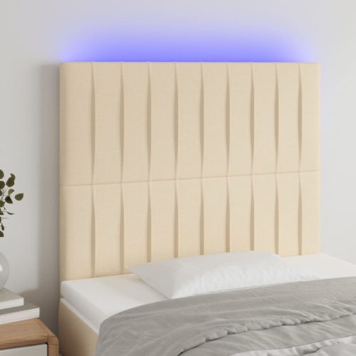 vidaXL krémszínű szövet LED-es fejtámla 80x5x118/128 cm