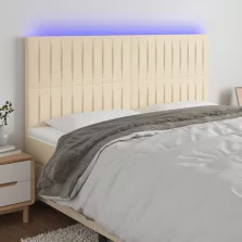   vidaXL krémszínű szövet LED-es fejtámla 200x5x118/128 cm