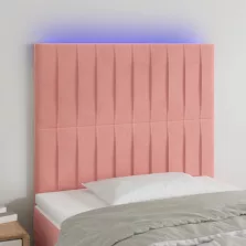   vidaXL rózsaszín bársony LED-es fejtámla 100x5x118/128 cm
