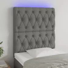   vidaXL sötétszürke szövet LED-es fejtámla 80x7x118/128 cm