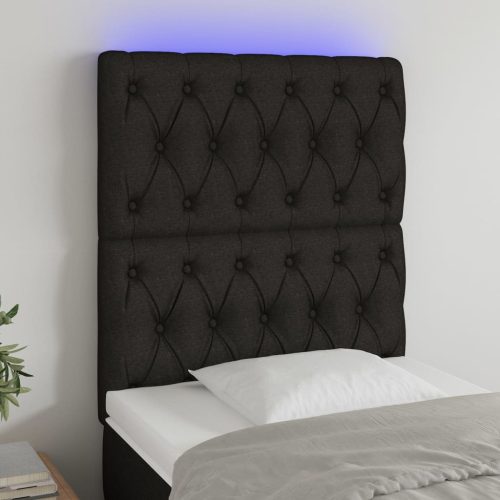 vidaXL fekete szövet LED-es fejtámla 80x7x118/128 cm