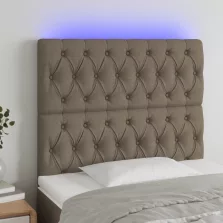 vidaXL tópszínű szövet LED-es fejtámla 100x7x118/128 cm