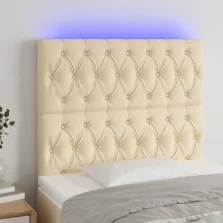   vidaXL krémszínű szövet LED-es fejtámla 100x7x118/128 cm