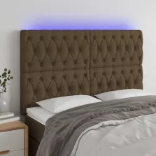   vidaXL sötétbarna szövet LED-es fejtámla 160x7x118/128 cm