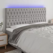   vidaXL világosszürke szövet LED-es fejtámla 180x7x118/128 cm