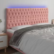  vidaXL rózsaszín bársony LED-es fejtámla 180x7x118/128 cm