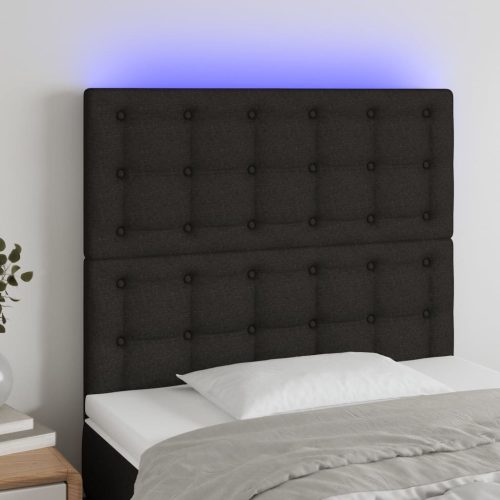 vidaXL fekete szövet LED-es fejtámla 80x5x118/128 cm