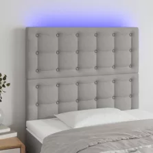   vidaXL világosszürke szövet LED-es fejtámla 90x5x118/128 cm