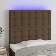  vidaXL sötétbarna szövet LED-es fejtámla 100x5x118/128 cm