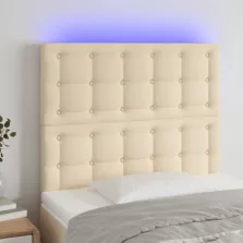   vidaXL krémszínű szövet LED-es fejtámla 100x5x118/128 cm