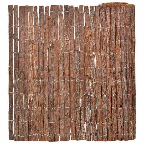vidaXL Kéregkerítés Barna 100 x 600 cm Kéreg