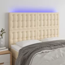   vidaXL krémszínű szövet LED-es fejtámla 144x5x118/128 cm