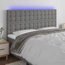   vidaXL sötétszürke szövet LED-es fejtámla 160x5x118/128 cm
