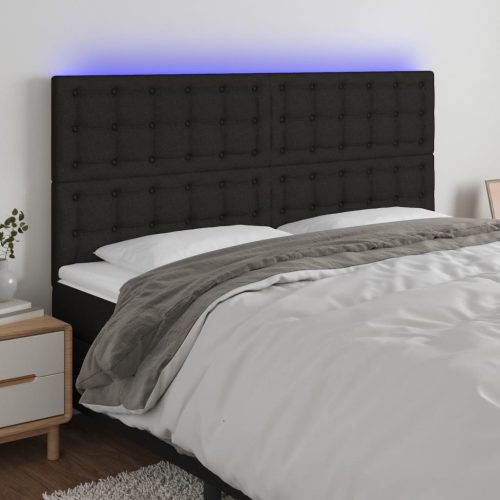 vidaXL fekete szövet LED-es fejtámla 160x5x118/128 cm