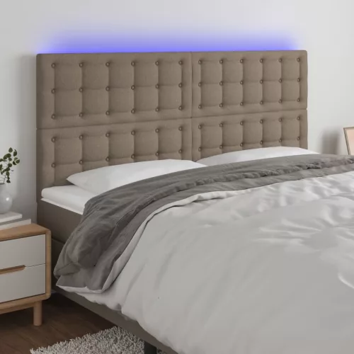 vidaXL tópszínű szövet LED-es fejtámla 160x5x118/128 cm