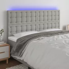   vidaXL világosszürke szövet LED-es fejtámla 180x5x118/128 cm