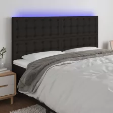 vidaXL fekete szövet LED-es fejtámla 180x5x118/128 cm