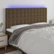   vidaXL sötétbarna szövet LED-es fejtámla 180x5x118/128 cm