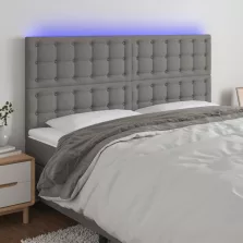   vidaXL sötétszürke szövet LED-es fejtámla 200x5x118/128 cm