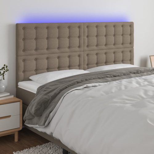 vidaXL tópszínű szövet LED-es fejtámla 200x5x118/128 cm