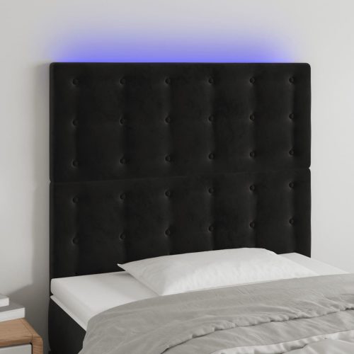 vidaXL fekete bársony LED-es fejtámla 100x5x118/128 cm