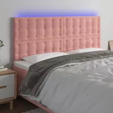   vidaXL rózsaszín bársony LED-es fejtámla 180x5x118/128 cm