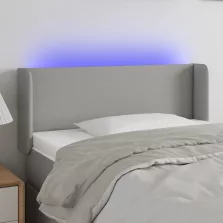   vidaXL világosszürke szövet LED-es fejtámla 83 x 16 x 78/88 cm