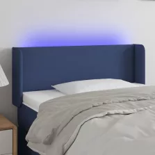 vidaXL kék szövet LED-es fejtámla 83 x 16 x 78/88 cm