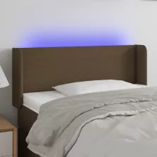   vidaXL sötétbarna szövet LED-es fejtámla 103 x 16 x 78/88 cm