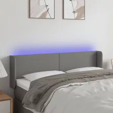   vidaXL sötétszürke szövet LED-es fejtámla 147 x 16 x 78/88 cm
