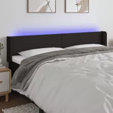 vidaXL fekete szövet LED-es fejtámla 183 x 16 x 78/88 cm
