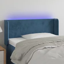   vidaXL sötétkék bársony LED-es fejtámla 83 x 16 x 78/88 cm
