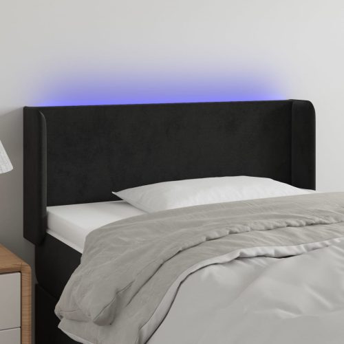 vidaXL fekete bársony LED-es fejtámla 93 x 16 x 78/88 cm