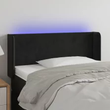vidaXL fekete bársony LED-es fejtámla 103 x 16 x 78/88 cm