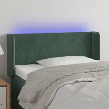   vidaXL sötétzöld bársony LED-es fejtámla 103 x 16 x 78/88 cm