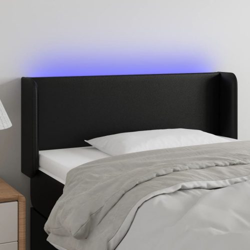 vidaXL fekete műbőr LED-es fejtámla 83 x 16 x 78/88 cm