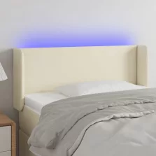   vidaXL krémszínű műbőr LED-es fejtámla 83 x 16 x 78/88 cm