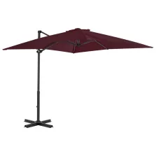   vidaXL bordóvörös konzolos napernyő alumíniumrúddal 250 x 250 cm