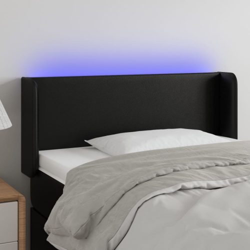 vidaXL fekete műbőr LED-es fejtámla 103 x 16 x 78/88 cm