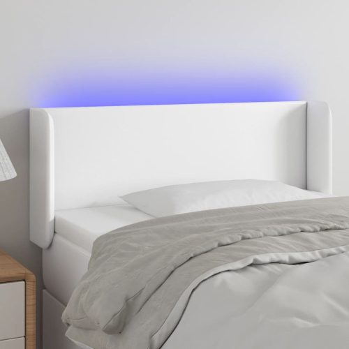 vidaXL fehér műbőr LED-es fejtámla 103x16x78/88 cm