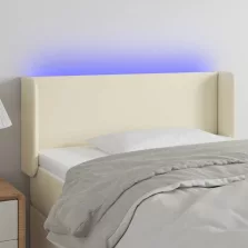   vidaXL krémszínű műbőr LED-es fejtámla 103 x 16 x 78/88 cm