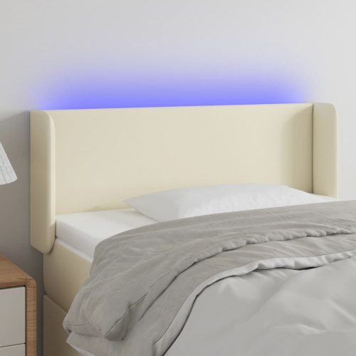 vidaXL krémszínű műbőr LED-es fejtámla 103 x 16 x 78/88 cm