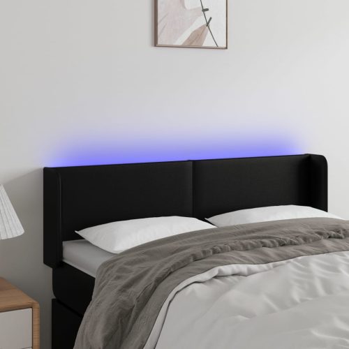 vidaXL fekete műbőr LED-es fejtámla 147 x 16 x 78/88 cm