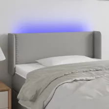   vidaXL világosszürke szövet LED-es fejtámla 83 x 16 x 78/88 cm