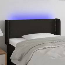 vidaXL fekete szövet LED-es fejtámla 103 x 16 x 78/88 cm