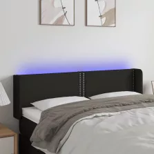 vidaXL fekete szövet LED-es fejtámla 147 x 16 x 78/88 cm
