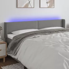   vidaXL sötétszürke szövet LED-es fejtámla 183 x 16 x 78/88 cm