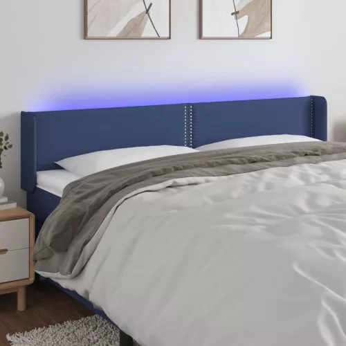 vidaXL kék szövet LED-es fejtámla 183 x 16 x 78/88 cm